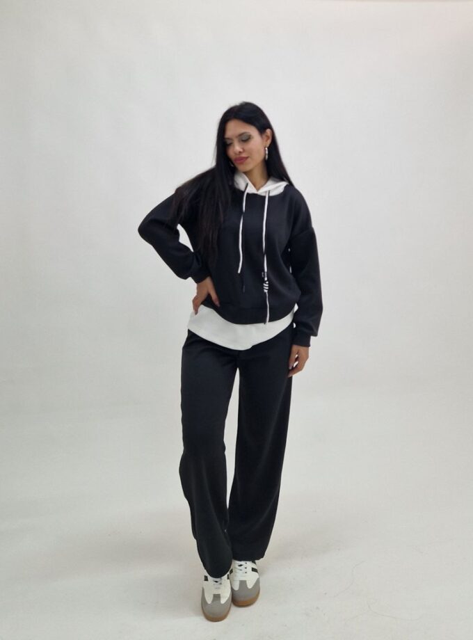 Tuta Sporty Bicolor - Nera