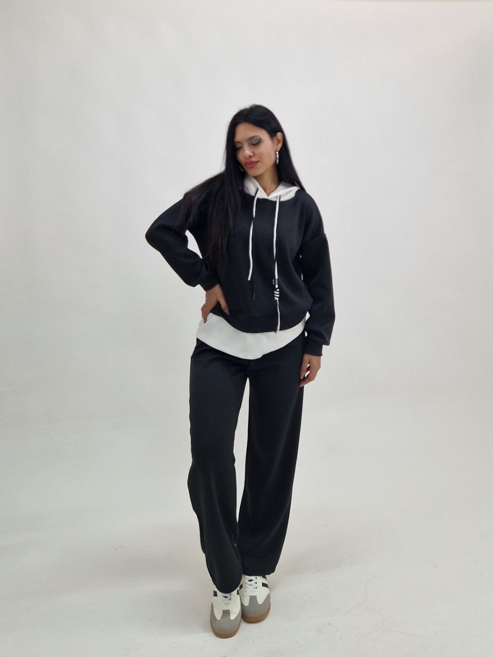 Tuta Sporty Bicolor - Nera
