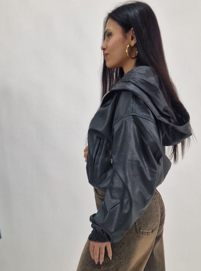 Bomber Biker In Ecopelle