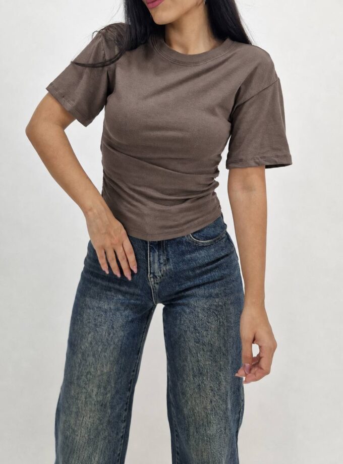 T-shirt Riva Basic - Marrone