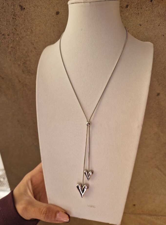 Collana Pendente Cuori - Silver