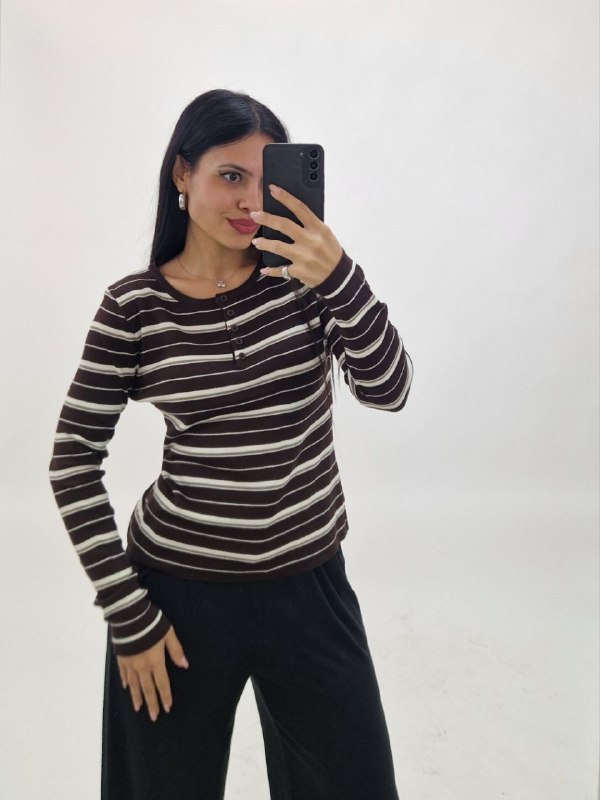 Maglia a Righe - Marrone