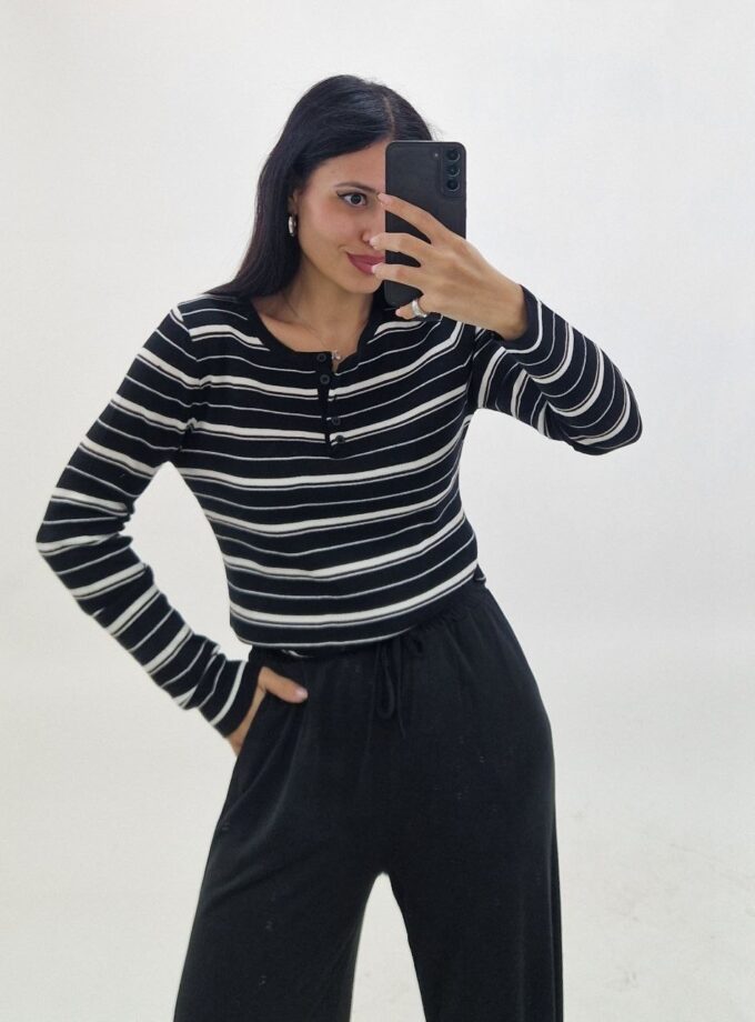 Maglia a Righe - Nera