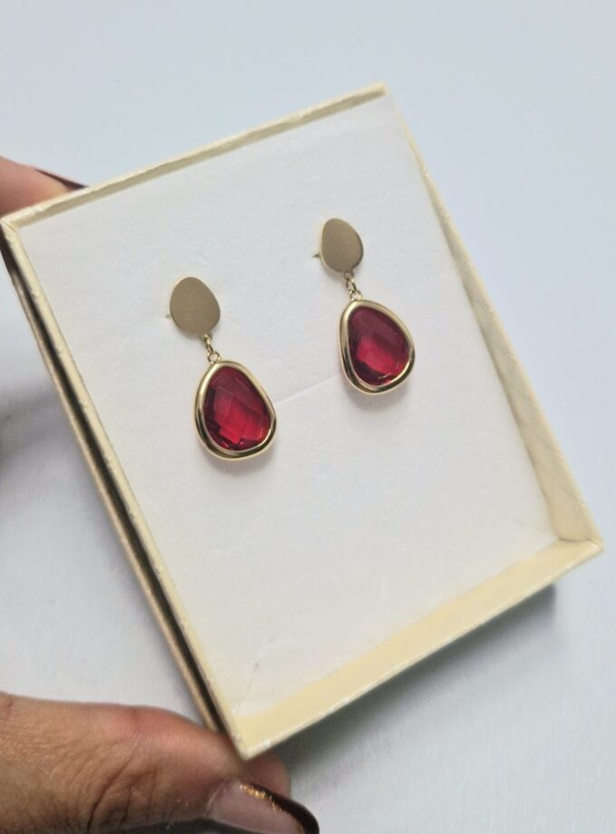 Orecchini Pendenti Red - Gold