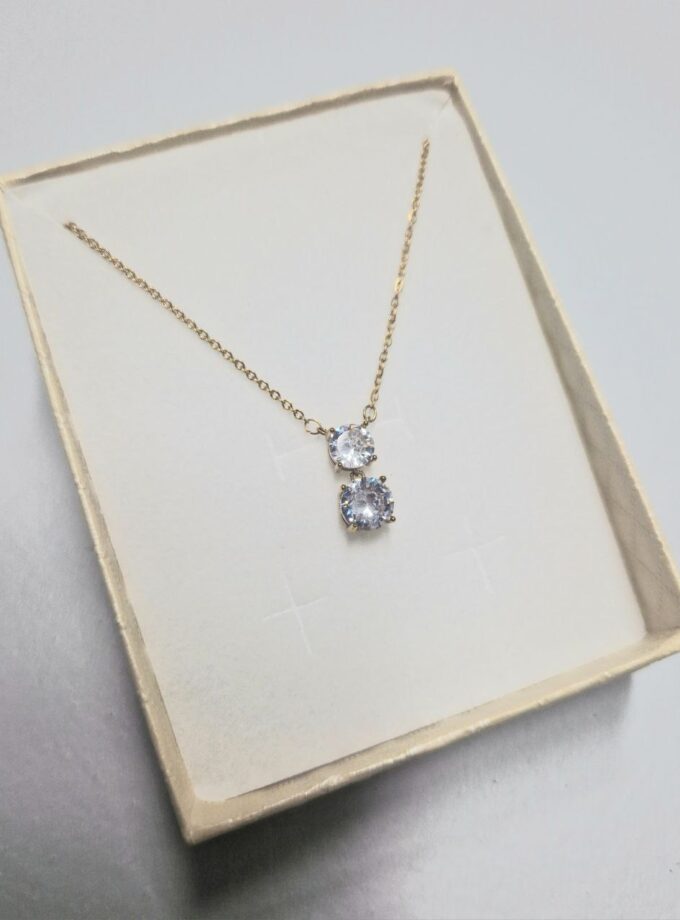 Collana Double Zirconia - Gold