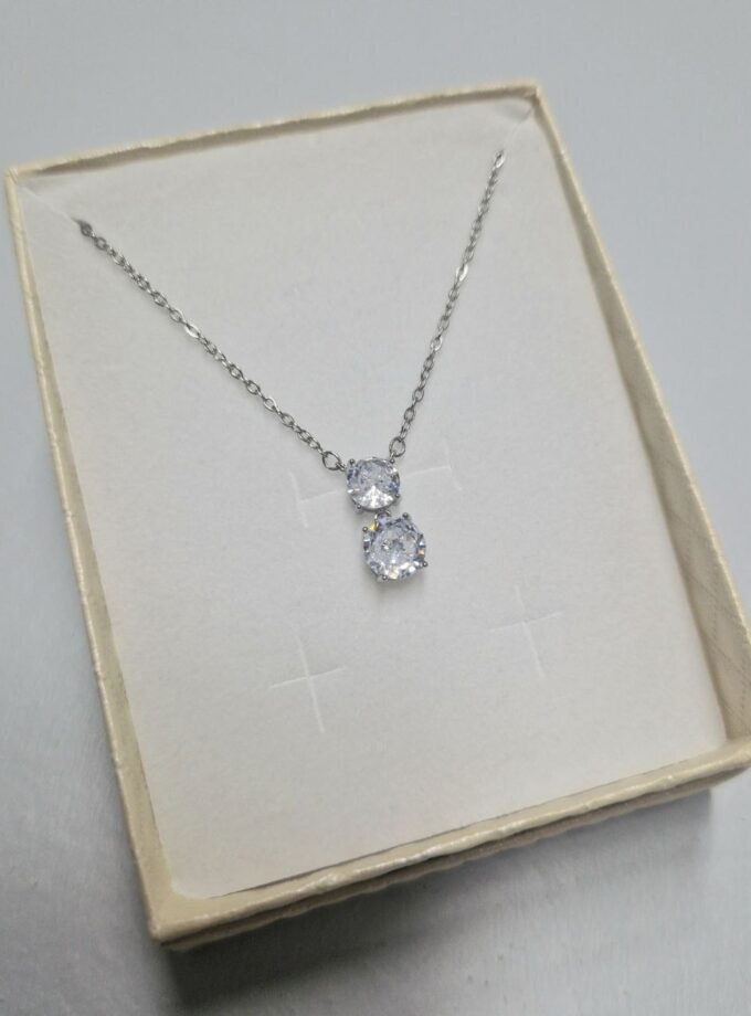 Collana Double Zirconia - Silver