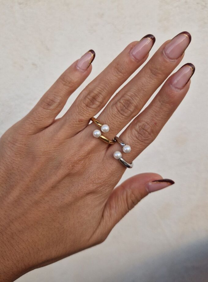 Anello Perla Incrocio