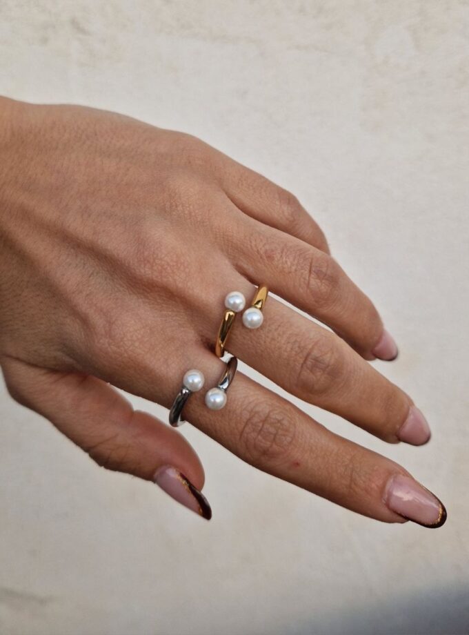 Anello Perla Incrocio