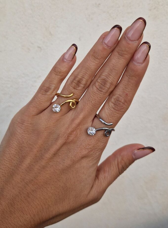 Anello Zirconia Wave
