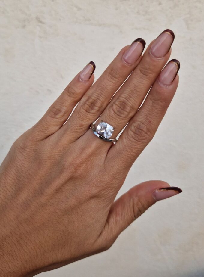 Anello Zirconia Tiara Big - Silver