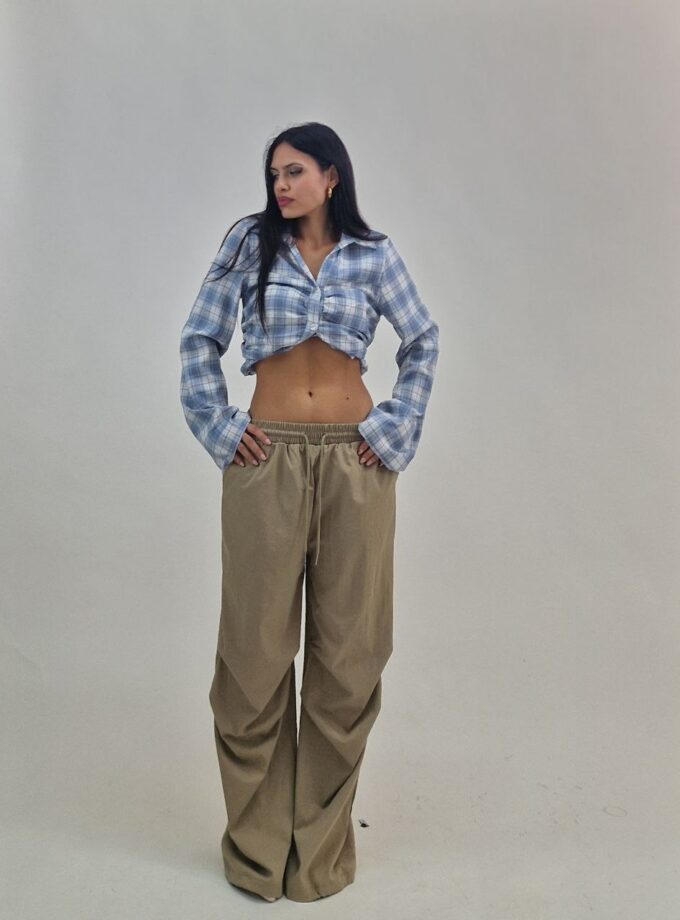 Pantalone Tuta Regolabile Alla Caviglia - Beige