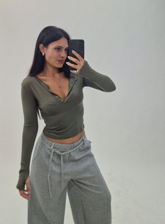 Maglia cotton basic - Verde Militare