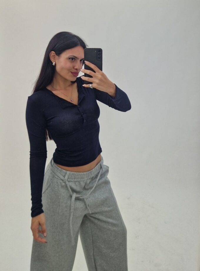 Maglia Cotton Basic - Blu