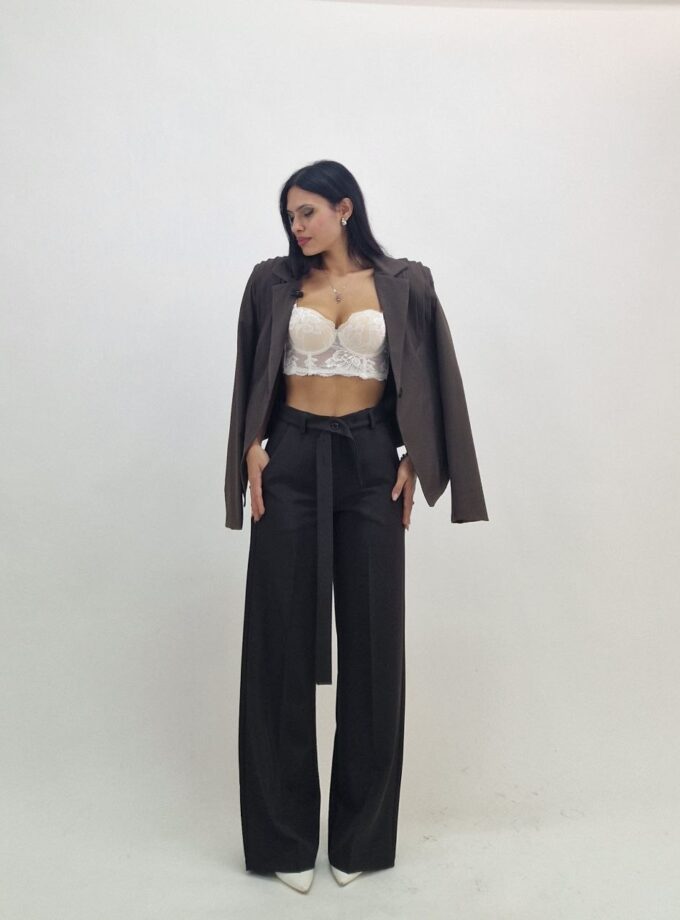 Pantalone Classic A Palazzo - Marrone