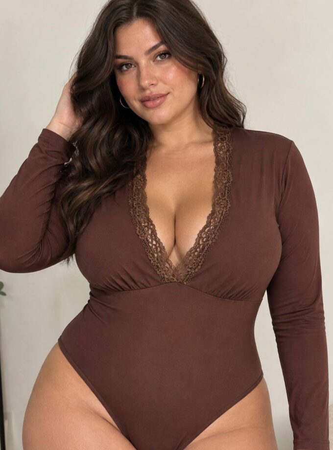 Body Sandra Con Pizzo Curvy