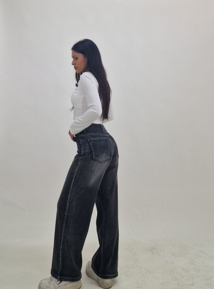 Jeans Black Sfumato A Palazzo