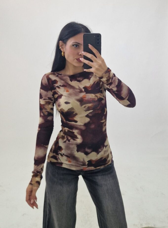 Maglia Harmony Floreale - Borgogna