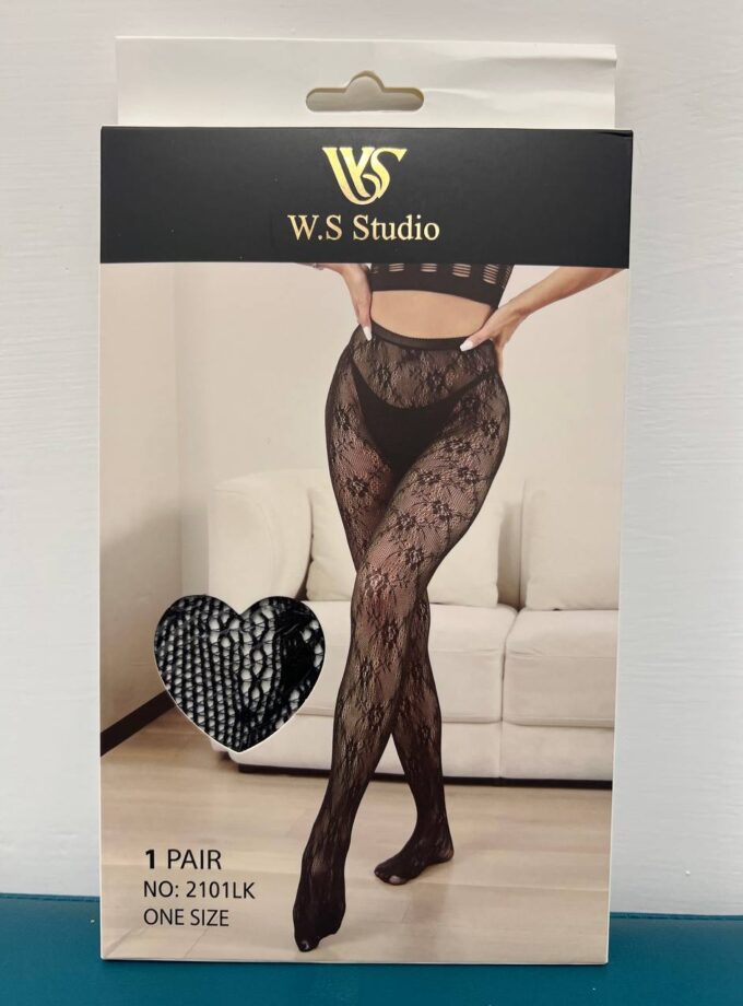 Collant In Pizzo - Nero