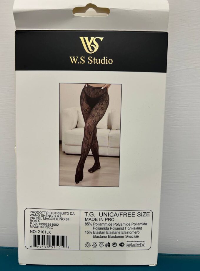 Collant In Pizzo - Nero
