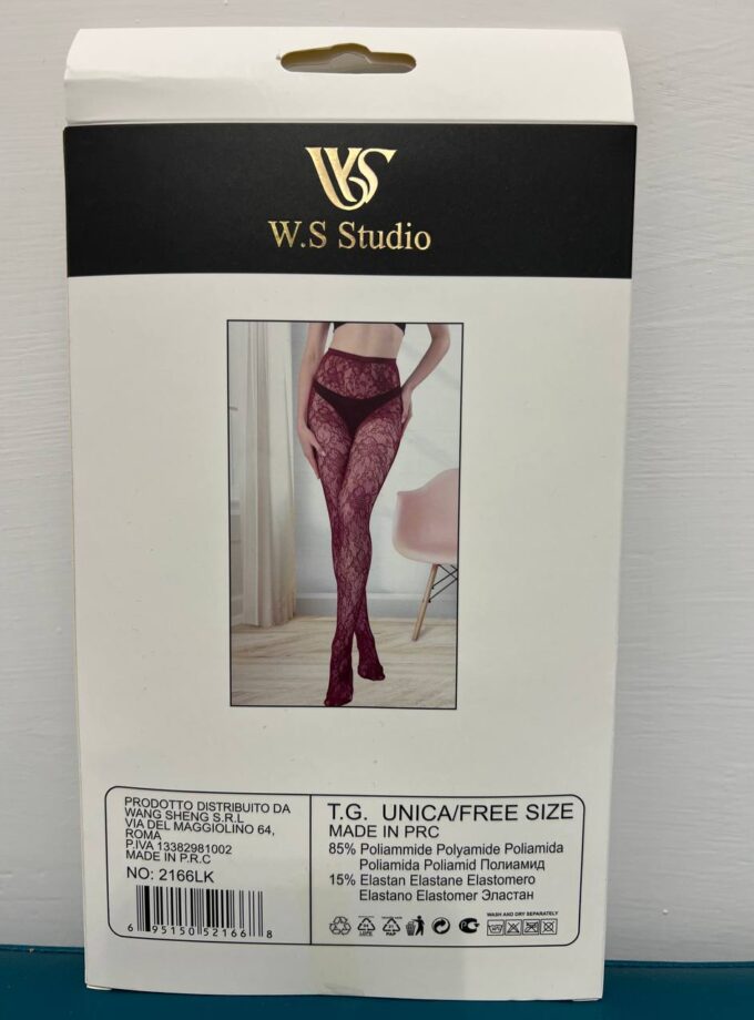 Collant In Pizzo - Bordeaux